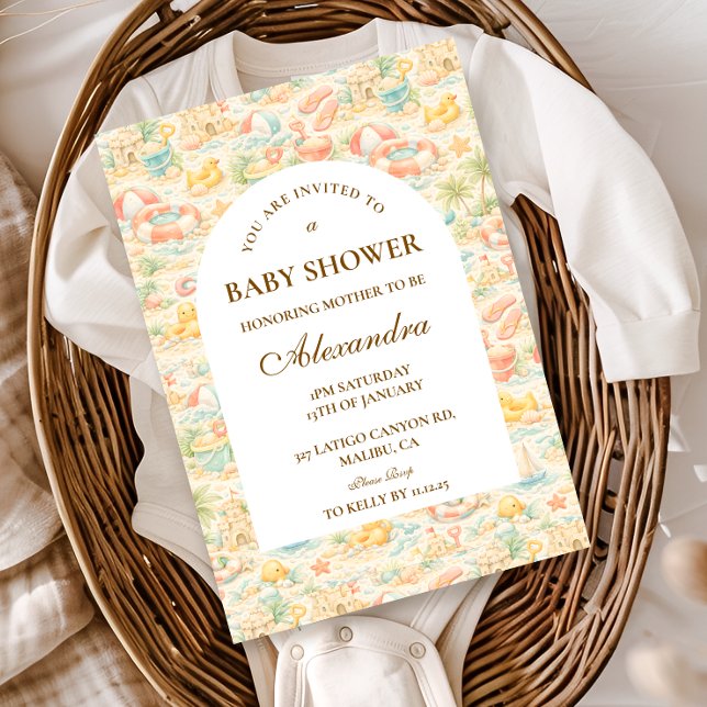 Pastel Beach Animals  Baby Shower Invitation (Creator Uploaded)