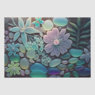 Pastel Beach Glass Flower Mosaic Tissue Paper