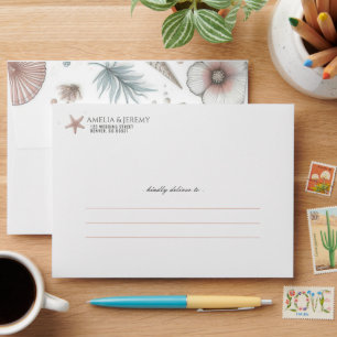 Pastel Beach Wedding Envelope