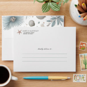 Pastel Beach Wedding Envelope