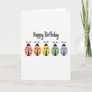 Pastel Beetle Birthday Card