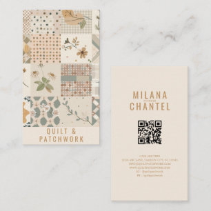 Pastel Beige Quilt Patchwork Handmade Clothing Business Card