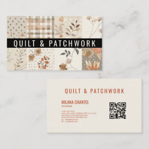 Pastel Beige Quilt Patchwork Handmade Clothing Business Card