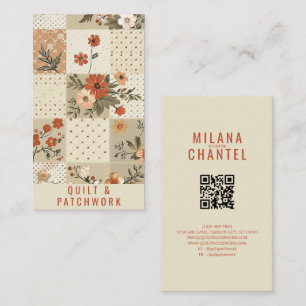 Pastel Beige Quilt Patchwork Handmade Clothing Business Card