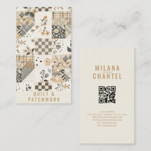 Pastel Beige Quilt Patchwork Handmade Clothing Business Card
