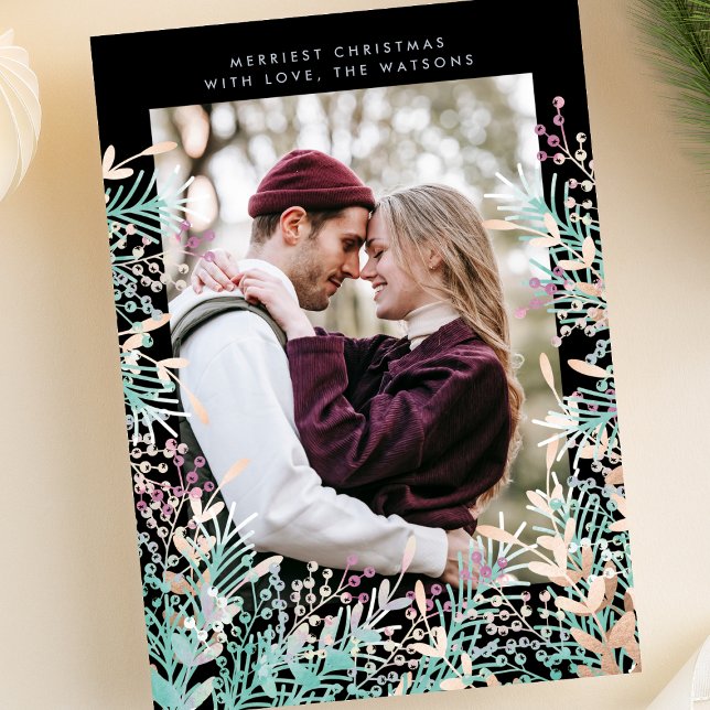 Pastel Berries Christmas Holiday Photo Card (Creator Uploaded)