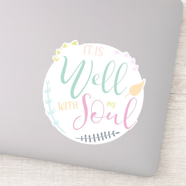 Pastel Bible Quote It is well with my soul (Detail)