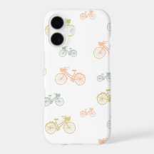 Pastel bicycles doodle phone case