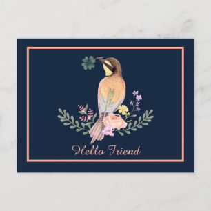 Pastel bird postcard