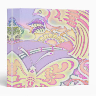 pastel birds and butterflies notebook binder