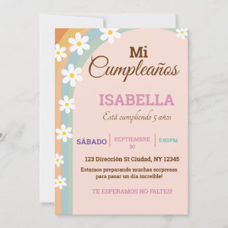 Pastel Birthday Deisy Flower Invitation