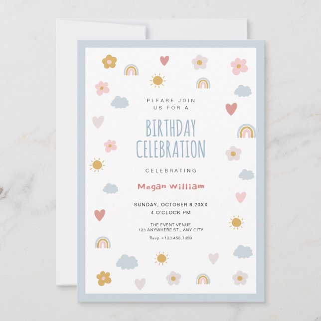 Pastel birthday invitation (Front)