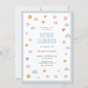 Pastel birthday invitation