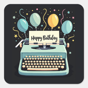 Pastel Birthday Square Sticker