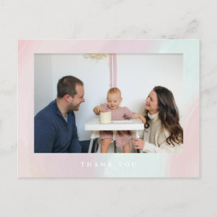 Pastel Birthday Thank You Photo Postcard