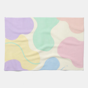 Pastel Blob Abstract Organic Shapes Kitchen Towel