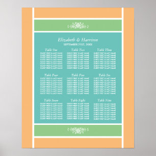 Pastel Block - Tropical Colours - Seating Chart