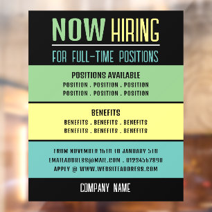 Pastel Blocks Job Vacancy Recruitment Advertising Window Cling