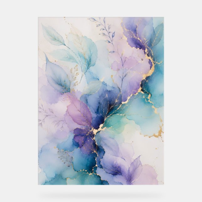 Pastel Bloom Abstract Acrylic Sign (Front)