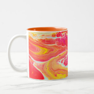 Pastel Bloom Abstract Art Two-Tone Coffee Mug