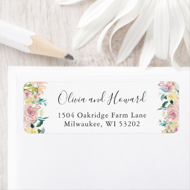 Pastel Bloom Chic Spring Floral Adresse de retour (En situation)