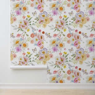 Pastel Bloom Colourful Floral Wallpaper