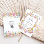 Pastel Bloom Floral Bridal Shower Invitation<br><div class="desc">This beautiful pastel floral bridal shower invitation is perfect for celebrating the bride-to-be! The design features a colourful frame with soft pink, blue, purple, peach, orange and yellow pastel flowers and is sure to bring a cheerful, springtime feel to the occasion. On the reverse side is a QR code for...</div>