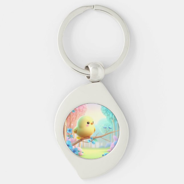 Pastel Bloom Keychain — Floral Charm for Bags & Ke (Front)