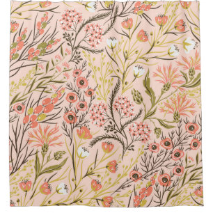Pastel Blooming Flowers Vintage Pattern
