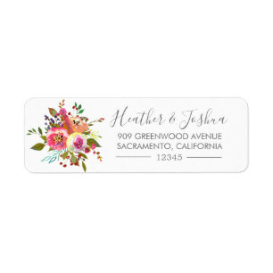 Pastel Blooms Fantasy Floral Return Address