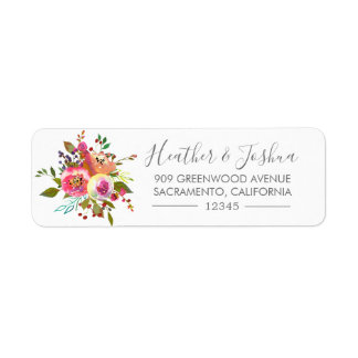 Pastel Blooms Fantasy Floral Return Address
