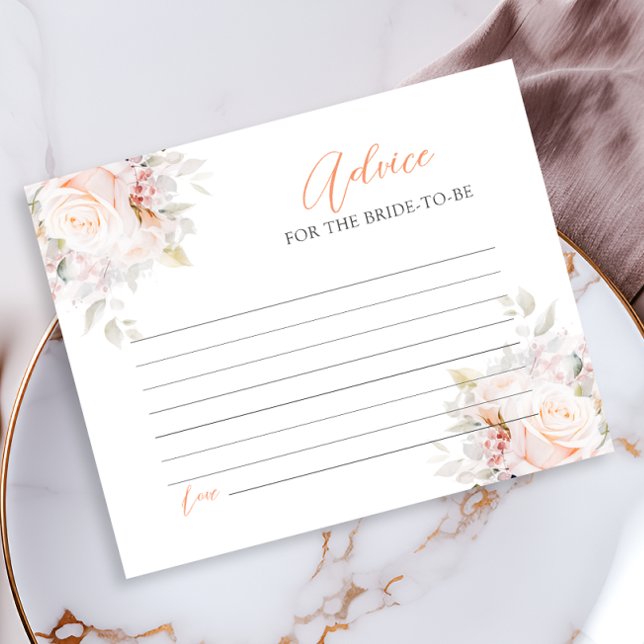Pastel Blooms Tea Party Bridal Shower Advice Card (Creator Uploaded)