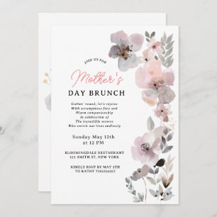 Pastel Blooms Watercolor Botanical Mother's Day Invitation