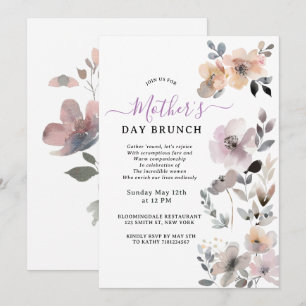 Pastel Blooms Watercolor Floral Mother's Day Invitation
