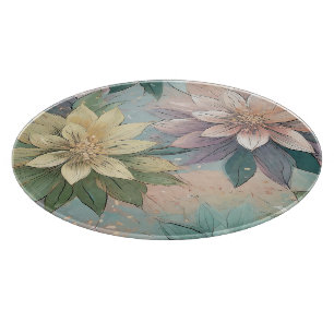 Pastel Blossom Burst: Floral Explosion Pattern Cutting Board