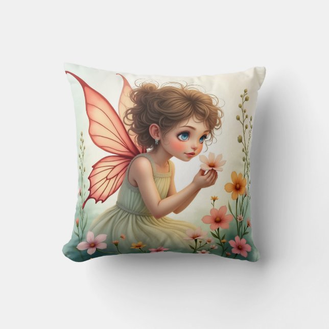 Pastel Blossom Fairy Pillow (Front)