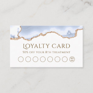 pastel blue agate loyalty card