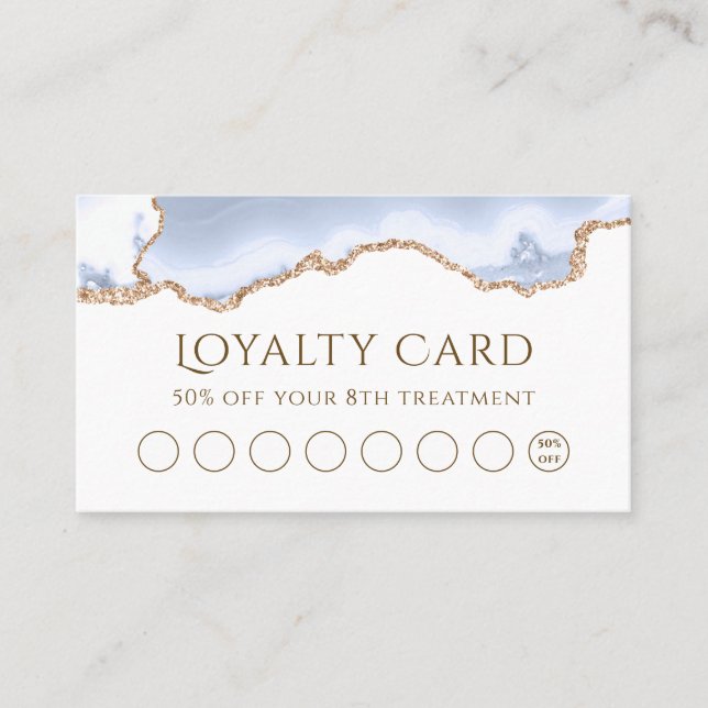 pastel blue agate loyalty card (Front)