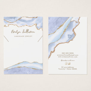 pastel blue agate necklace display card