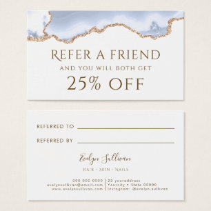 pastel blue Agate Referral Card