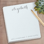 Pastel Blue and Gray Chevrons Custom Name Notepad<br><div class="desc">A beautiful and feminine design that is perfect for any girly girl or even a bride. If you need to move items around, click on the design area to make changes.</div>