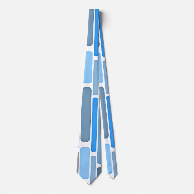 Pastel Blue and Grey Pattern, Tie (Front)