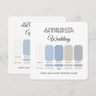 Pastel Blue and Ivory Wedding Colour Palette Card