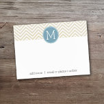 Pastel Blue and Linen Chevrons Custom Monograms Post-it Notes<br><div class="desc">A trendy,  geometric pattern in neutral,  subtle colors.</div>