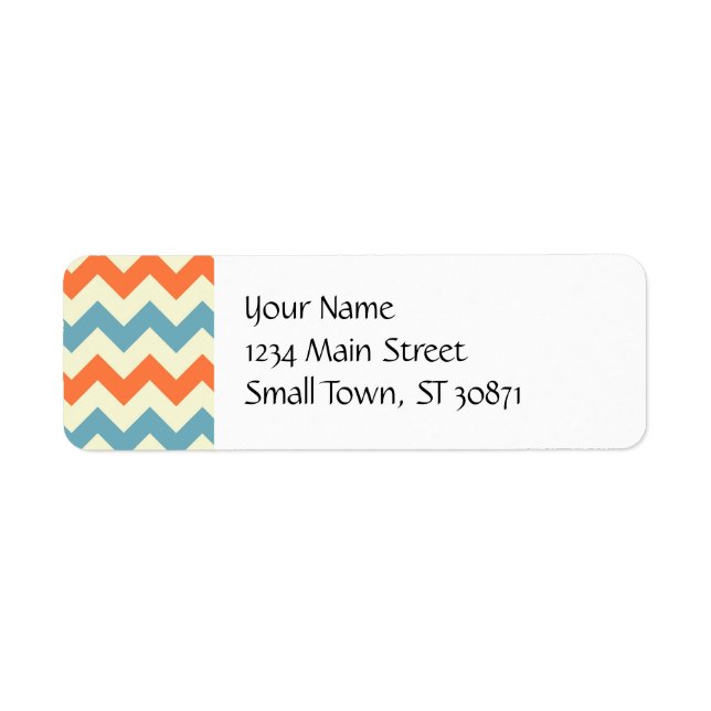 Pastel Blue and Orange Chevron Stripes Zig Zags (Front)