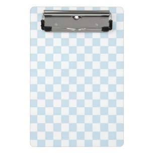 Pastel Blue and White Checkerboard Mini Clipboard