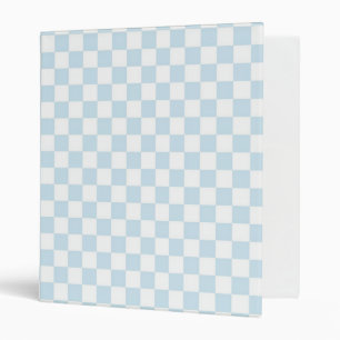 Pastel Blue and White Chequerboard Binder