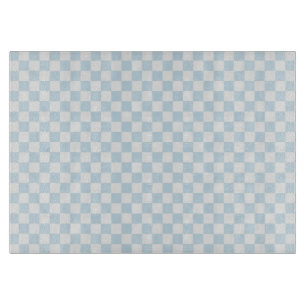 Pastel Blue and White Chequerboard Cutting Board