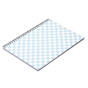 Pastel Blue and White Chequerboard Notebook