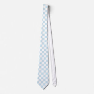 Pastel Blue and White Chequerboard Tie
